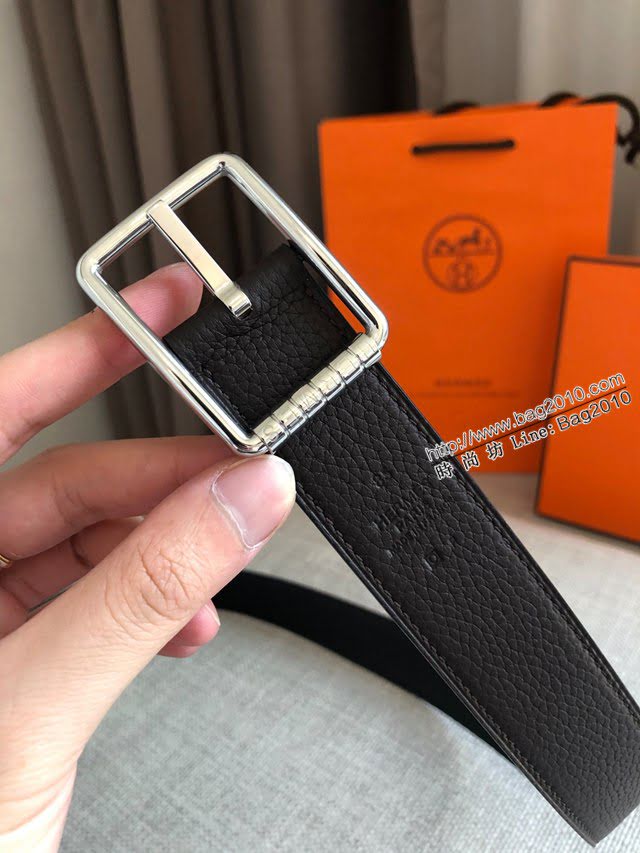 HERMES高端男士皮帶 愛馬仕CODE 32 REVERSIBLE BELT皮帶 愛馬仕金屬扣雙面用腰帶  jjp1119